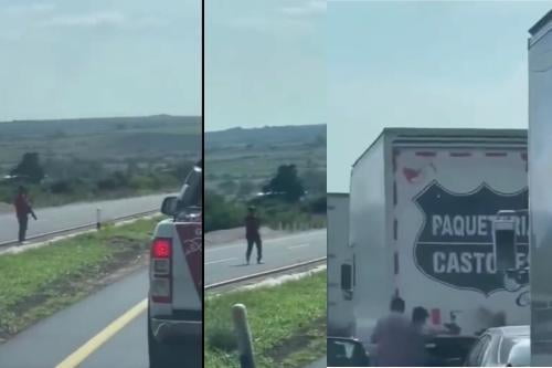 Video: Impresionante asalto armado a transporte de carga San Luis Potosí, carretera 57